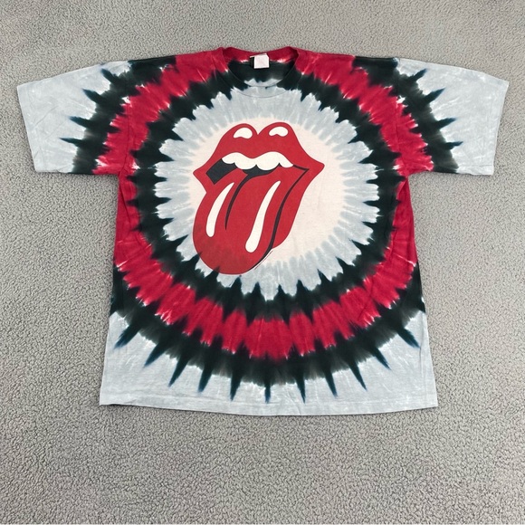 Liquid Blue Other - Vintage ROLLING STONES Liquid Blue Tie Dye AOP T-Shirt XL Single Stitch Y2K